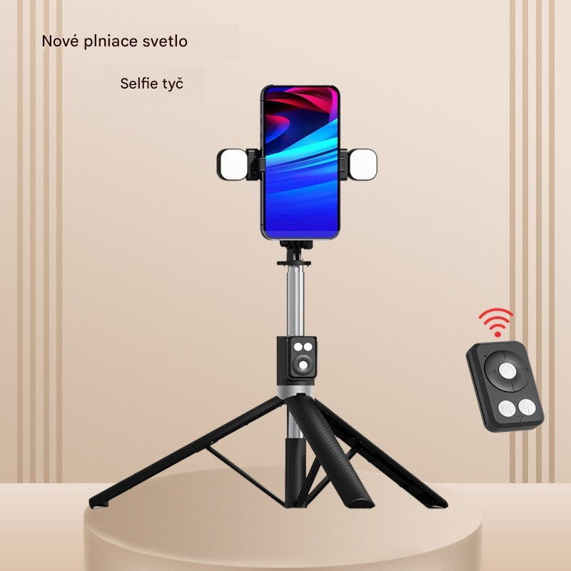 📷💡【1,7M】6-v-1 multifunkčný stojan na selfie – selfie tyč, statív a LED svetlo pre profesionálne zábery kdekoľvek, skladací a ľahký dizajn