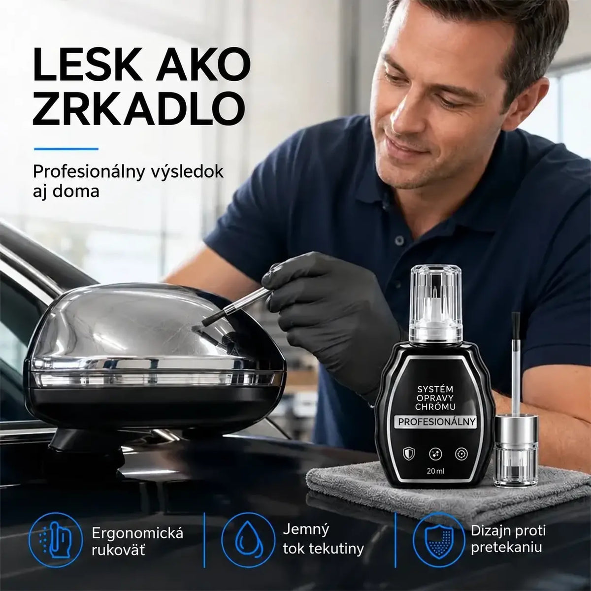 ✨ Sada na obnovu chrómu — pomáha odstrániť oxidáciu a obnoviť kovový lesk na vhodných povrchoch.