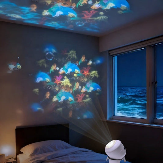 🎁【50% zľava】🐳Dynamický rotujúci LED projektor - Premietajte farebné morské vzory na stenu či strop a vytvorte jedinečnú atmosféru.