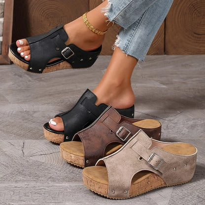 👡【50% OFF】🎀✨Elegantné dámske sandále na platforme s otvorenou špičkou – stabilné a pohodlné, ľahké a štýlové