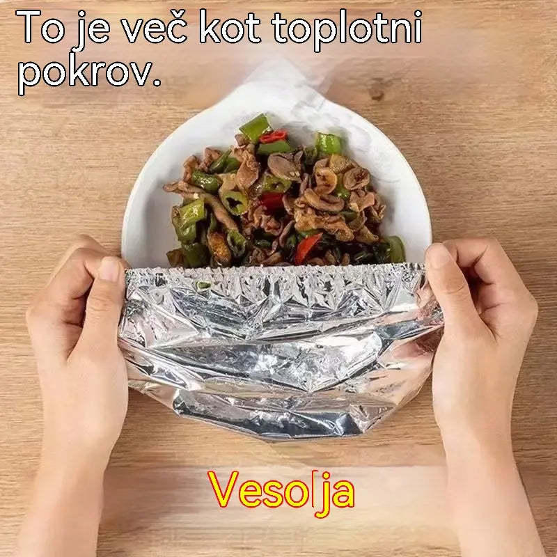 💥【100 kosov】🍎🔥 Izolacijski pokrov iz aluminijaste folije za živila