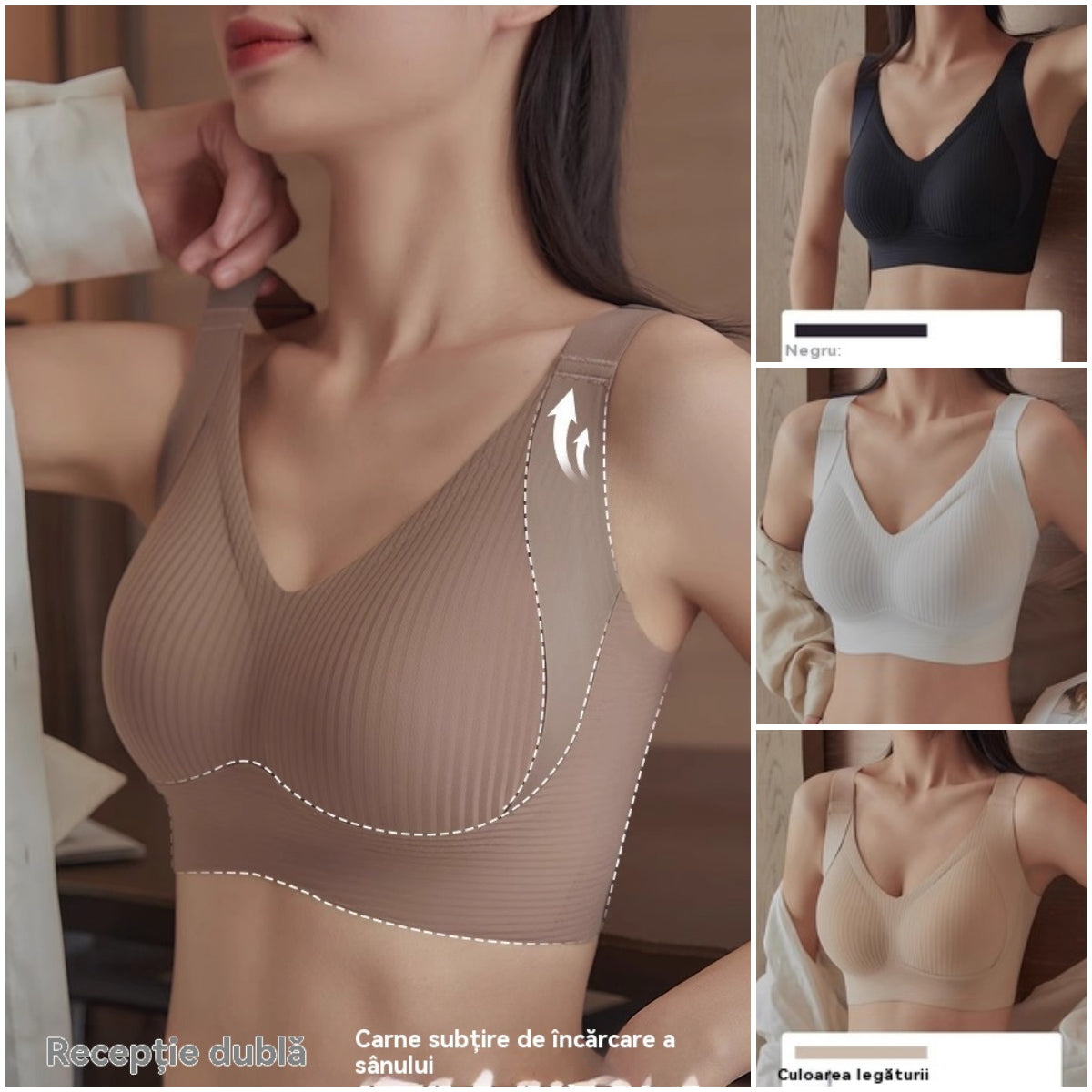 🏆【Комплект от 4 части】【40–100 кг】Дамски Безшевен Сутиен Без Стоманени Пръстени – Перфектен Комфорт и Свобода за Всеки Ден ❤️