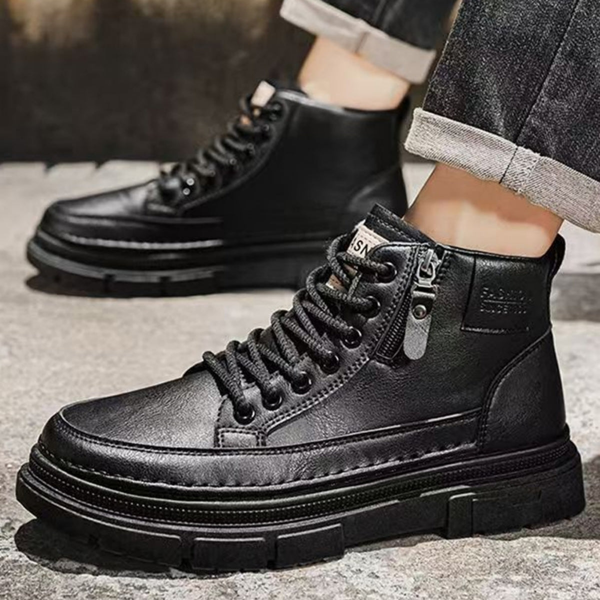 🏆✨【39-44】Jesień/Zima 2025: Męskie buty robocze Martens z miękką podeszwą – Wysokiej jakości skórzane buty, wygodne i stylowe