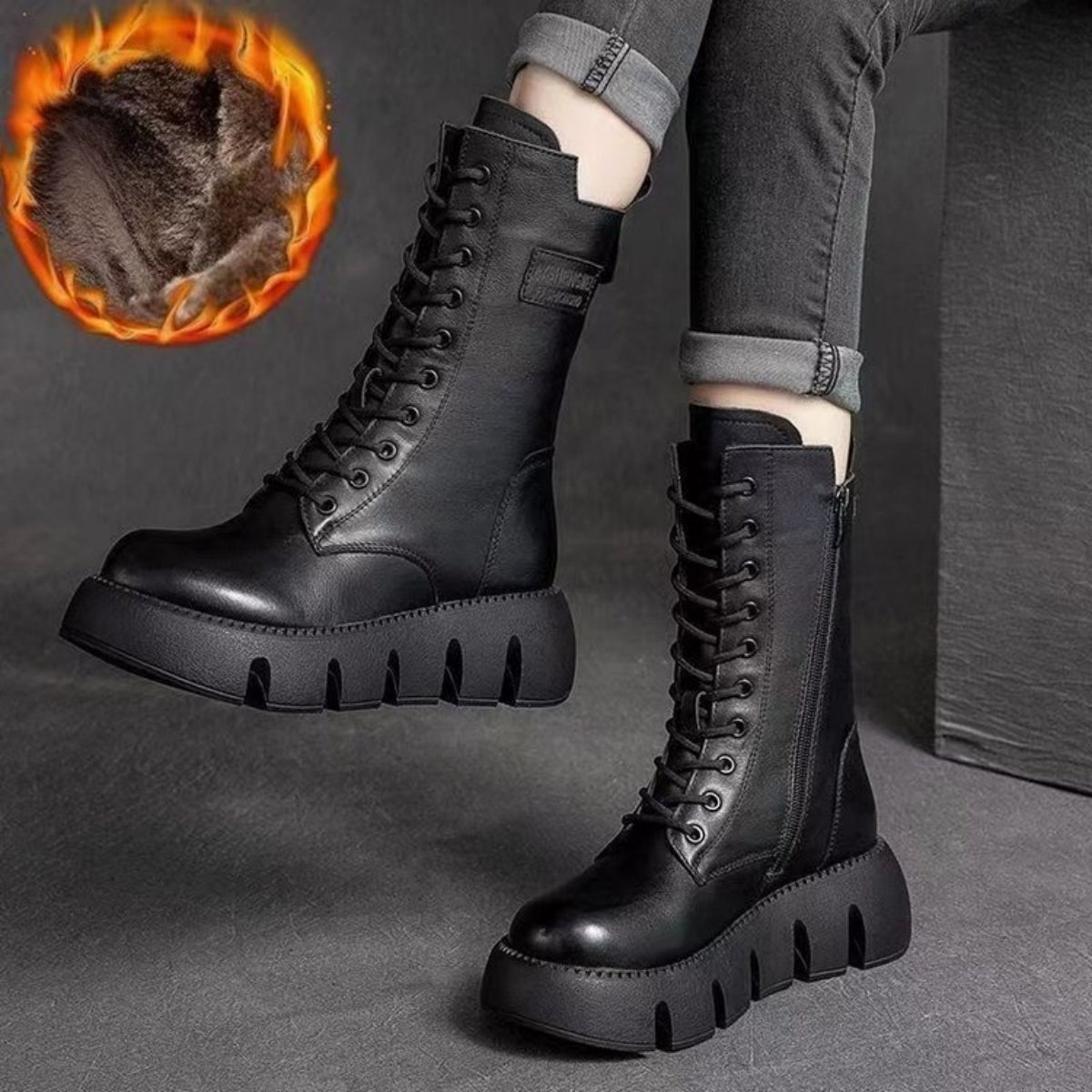 👢Oferta ograniczona: 42% zniżki 🔥【35-40】Nowe damskie wysokiej jakości, ręcznie robione, miękkie skórzane botki na jesień-zimę, martensy
