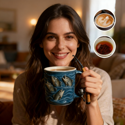 🎣【50% отстъпка】☕Нова чаша за риболов Креативна чаша, изработена от смола, специално проектирана за любителите на риболова.