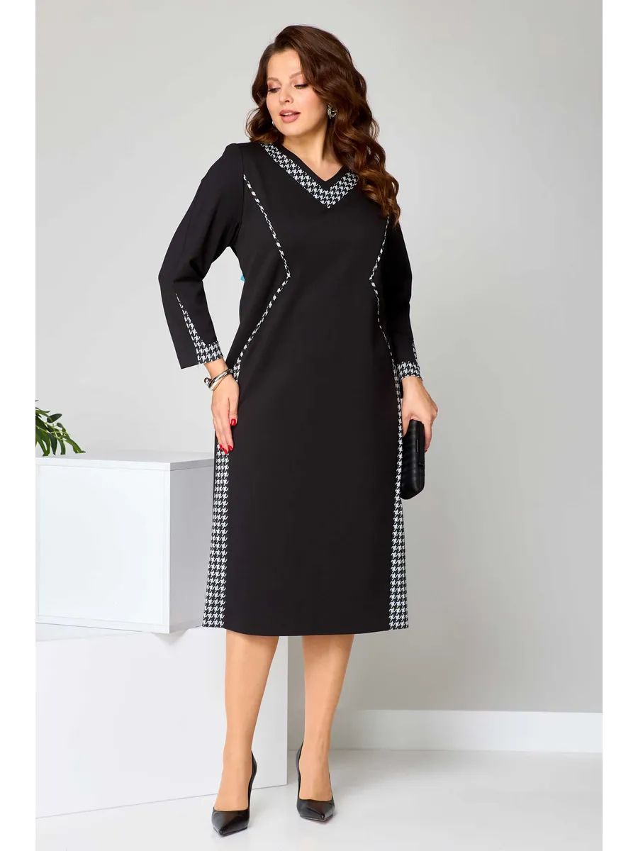 【S-5XL】Rochie elegantă cu design în două culori și decolteu în V pentru toamnă-iarnă | Croi care subțiază și alungește silueta, confortabilă și călduroasă--3871041 