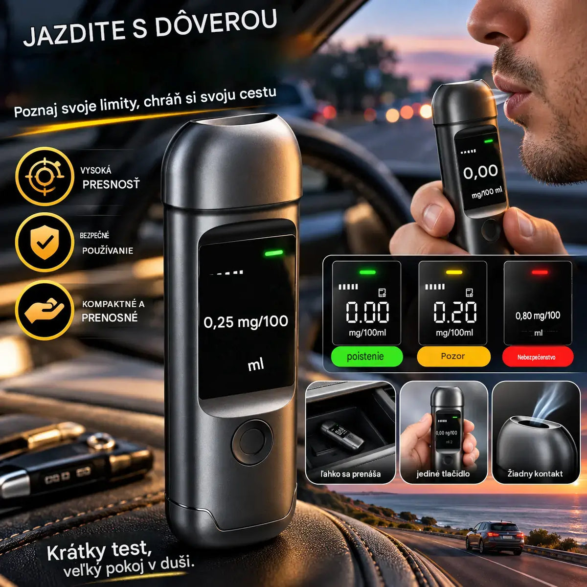 【Kúp 1 a získaj 1 zdarma】🍷 Prenosný presný alkohol tester – Otestuj sa pred jazdou