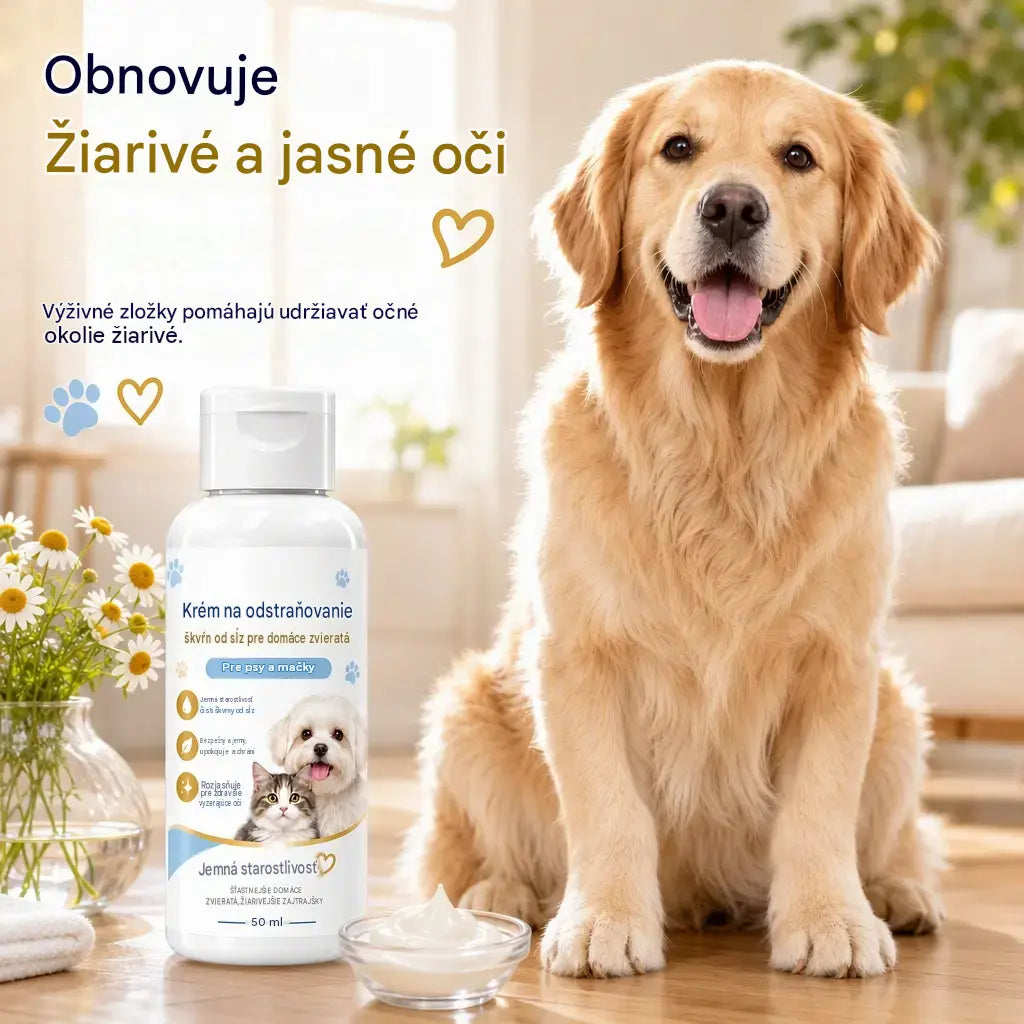 🐶Krém na odstránenie škvŕn od sĺz od domácich zvierat