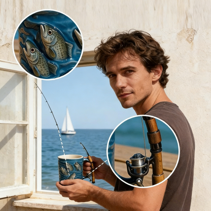 🎣【50% отстъпка】☕Нова чаша за риболов Креативна чаша, изработена от смола, специално проектирана за любителите на риболова.