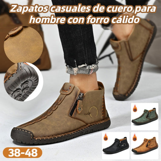 👞💥【38-48】Novedad 2025: Botas Martens para Hombre con forro de piel y cremallera – ¡Cálidas, cómodas y con estilo para los días fríos de invierno!
