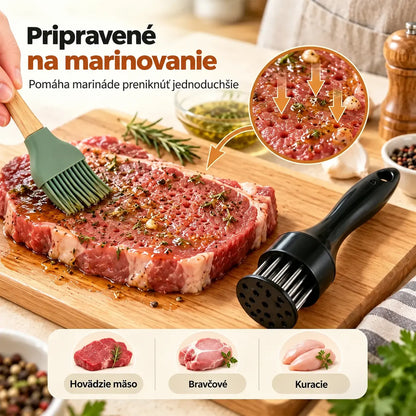 21-hranná ihla na zmäkčovanie mäsa z nehrdzavejúcej ocele na steaky, grilovanie a varenie.