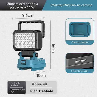 🔥💡Baterka napájaná lítiovým akumulátorom s USB rozhraním, vhodná na opravy áut a pod.