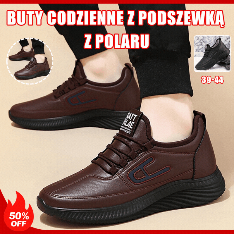 🎁⚡Wielka zniżka na Święta50% ❗【39-44】Męskie nowe zimowe buty sportowe z ociepleniem, grube, ciepłe buty zimowe, męskie skórzane buty sportowe z ociepleniem.