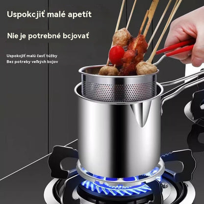 💥【50% zľava】🍢🍖Nerezový mini hrniec na vyprážanie s filtračným košíkom – kompaktný dizajn, menej oleja, rýchle a chrumkavé domáce vyprážanie