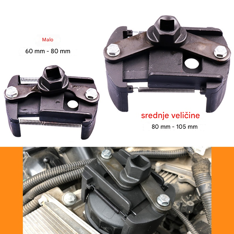 🔧【50% popusta】🔥【60-105 mm】🚗Ključ za uklanjanje automobilskog filtera u obliku slova U s podesivim mehanizmom, nastaviteľný dvojčeľusťový kľúč na olejový filter pre väčšinu áut