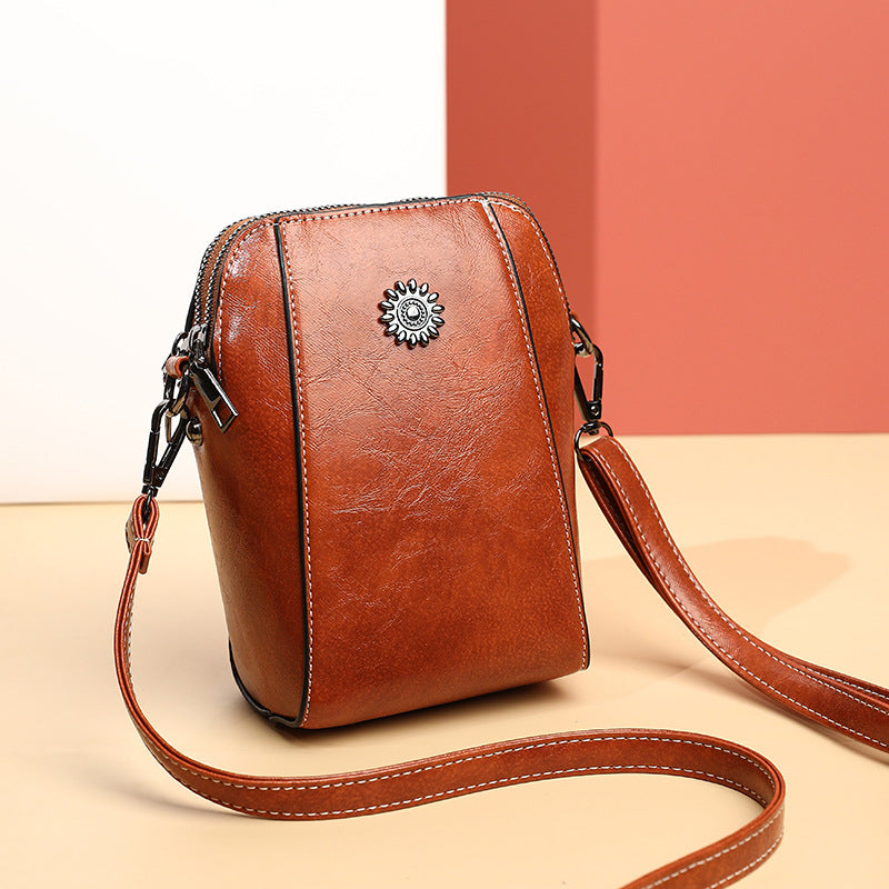 👜[Limitovaná časovo obmedzená akcia]  Kabelka z pravej kože s viacerými priehradkami, univerzálna a ľahká