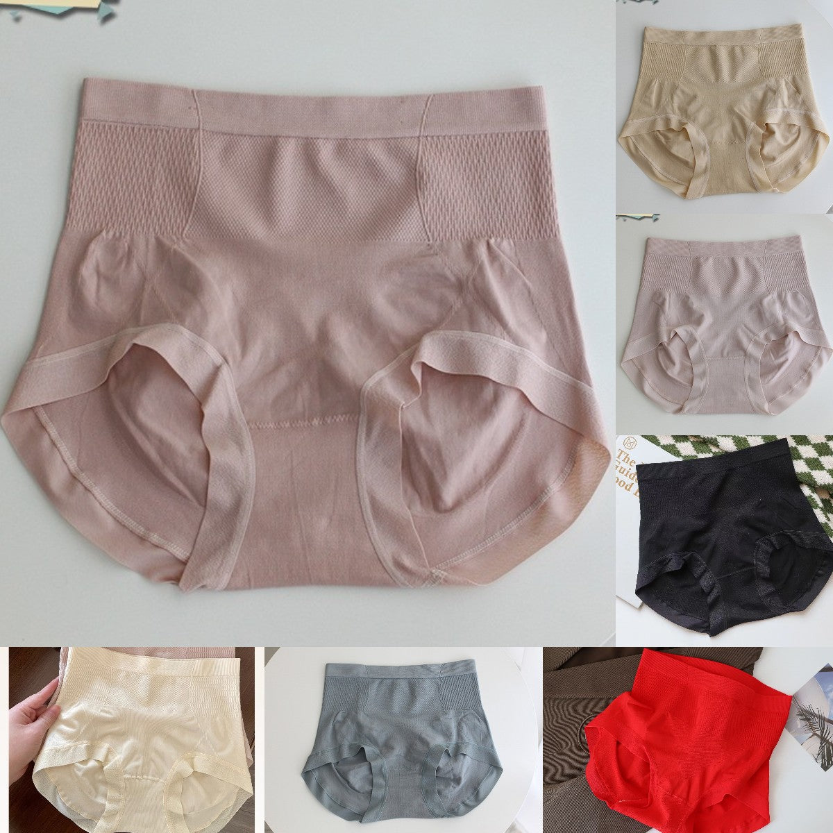 🔥🩲【Gran oferta🔥 7 piezas 】Ropa interior sin costuras para mujer con control de barriga y cintura alta – Hecha de 100% algodón, cómoda, transpirable y con propiedades antibacterianas.