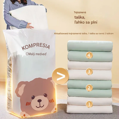 🧳【5-dielna sada】Stlačiteľné vákuové vrecká na úsporu miesta v kufri aj doma
