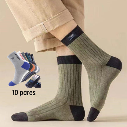 😍🧦 【Compra 5 y llévate 5 gratis】 2025 nuevos calcetines desodorantes de algodón absorbentes para hombre