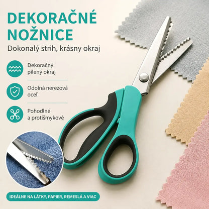 ✂️ Profesionálne zúbkované nožnice - Ostré zúbkované nožnice na látku