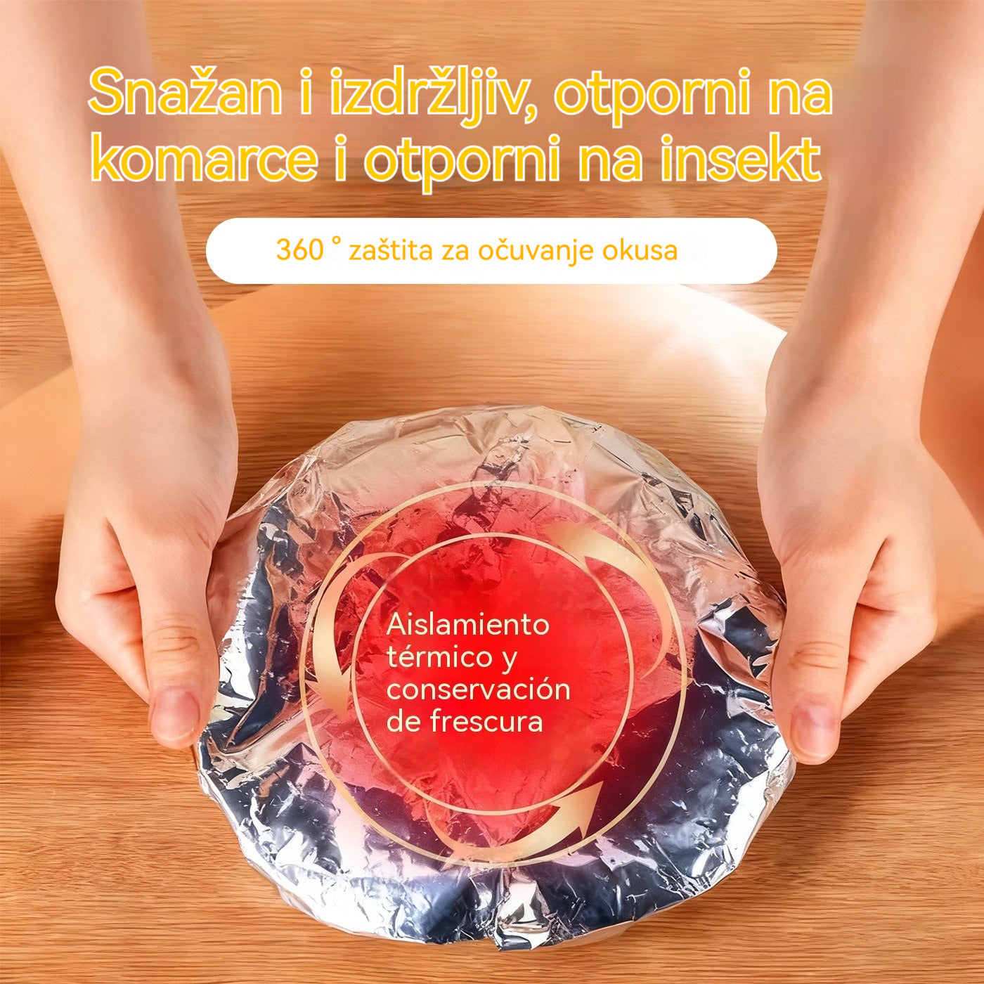 📢📢 50% POPUSTA!⏰【100 komada】 Izolacijski poklopac od aluminijske folije - Brzo se postavljaju, savršeno prianjaju i čuvaju svježinu hrane.
