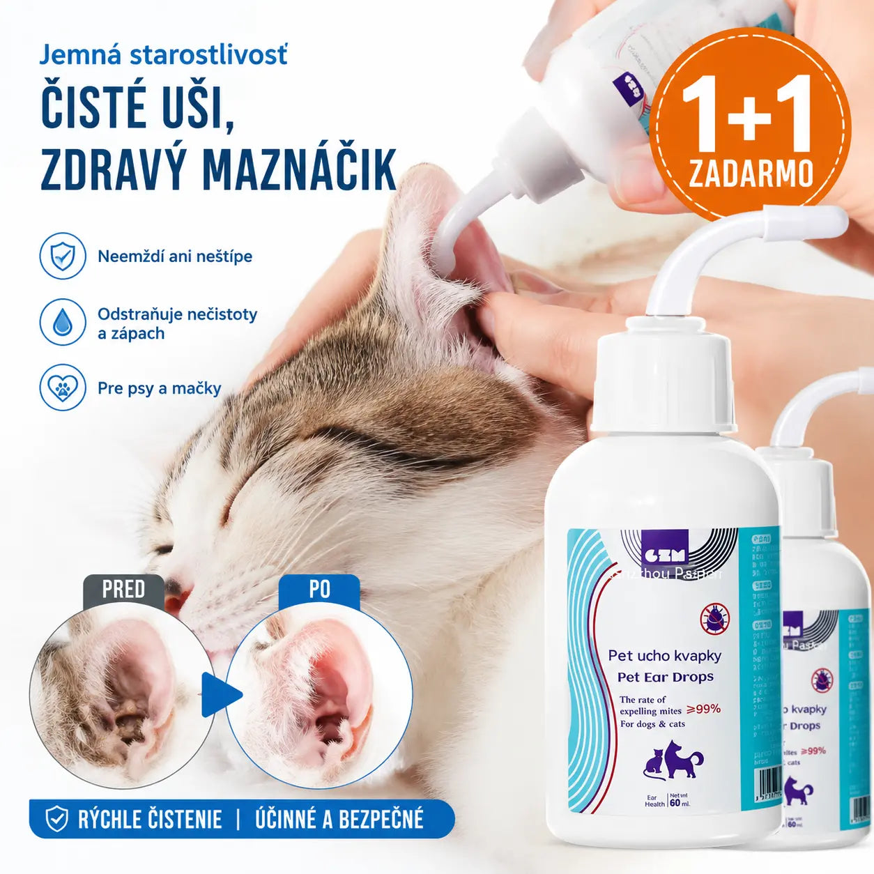 【Kúp 1, získaj 1 zadarmo】🐶🐱 Čistič uší na zmiernenie svrbenia v ušiach psov a mačiek.