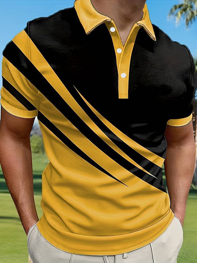 🔥【50% zľava】👕【S-6XL】Nové letné pánske pruhované športové tričko POLO s 3D potlačou, priedušné a pohodlné, voľný strih.