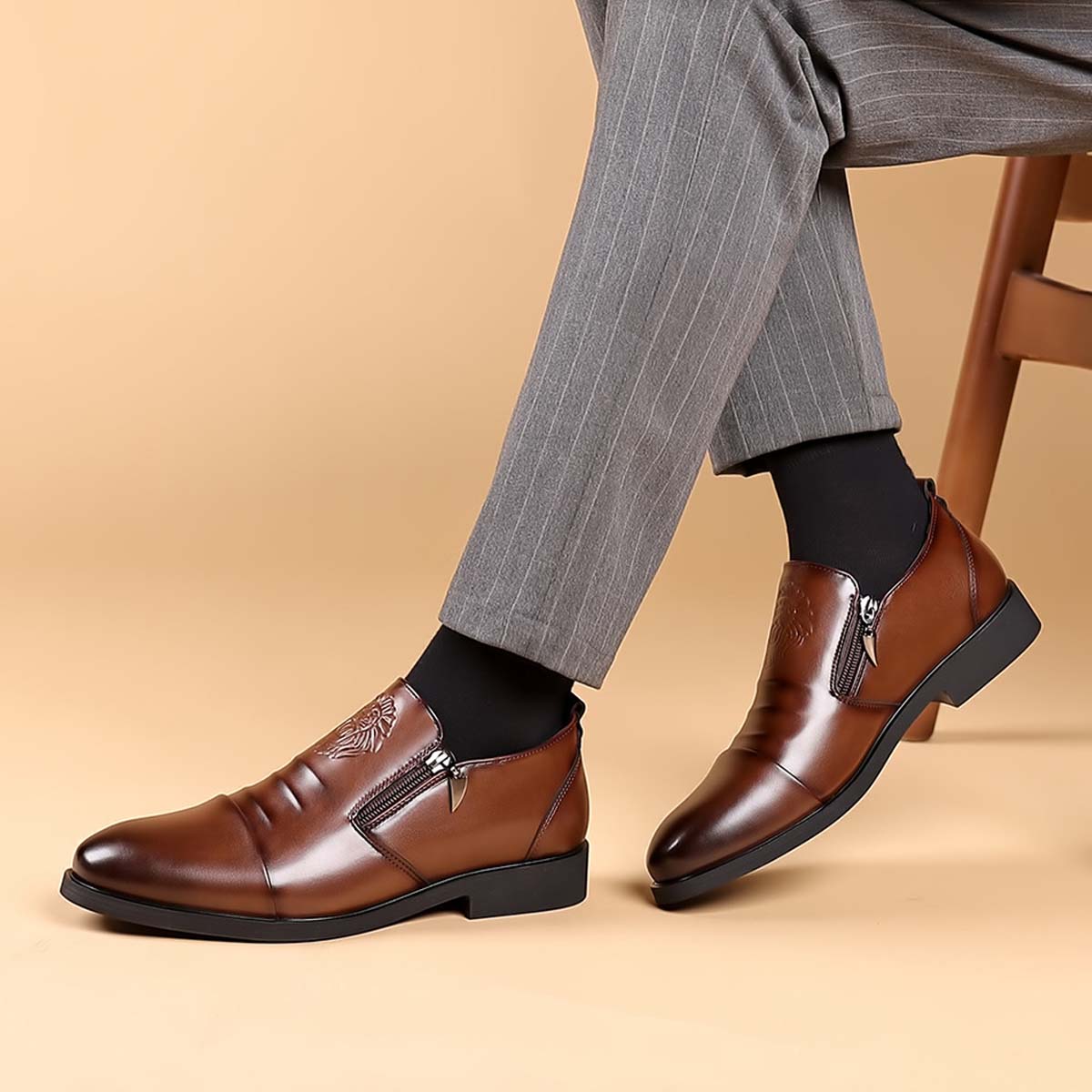 💥👞Descuento en Nuevos Productos【39-48】Zapatos de Cuero para Hombre con Estampado de León – Elegantes, Modernos y Perfectos para un Estilo Único