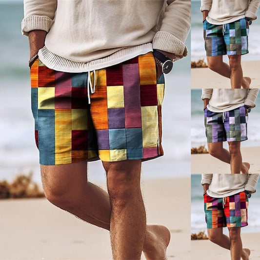 【Ofertă de vară💥】Pantaloni de baie bărbați 2025, stilați, cu imprimeu multicolor 