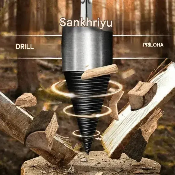 🔥【32 mm vrták na štiepanie dreva + 3 typy stopiek】⚙️ Elektrický vrták na štiepanie dreva z vystuženej ocele – výkonný, efektívny a bez námahy.