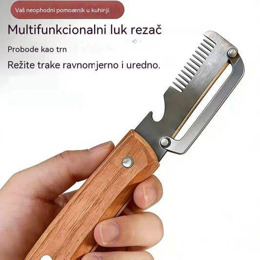 ✅【Kupite 1, dobijte 1 gratis!】🧅🔪 Višenamjenska kuhinjska gulilica 3 u 1: Guli, reže i otvara čepove boca! 🔥【2 stavke】