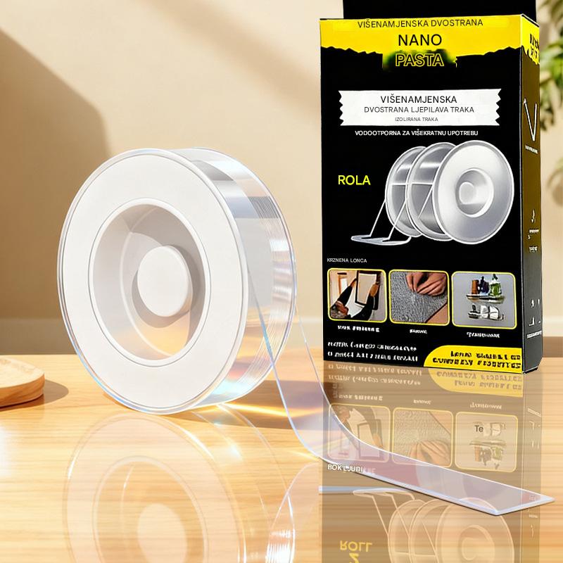 💧【2 volumena】Dvostrana nano-ljepljiva traka, visoke viskoznosti, prozirna akrilna traka, vodootporna, otporna na prašinu