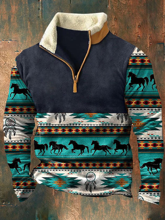 👕【35% ОТСТЪПКА】【S-4XL】2025 Есенно-зимен мъжки моден, топъл пуловер с дълъг ръкав и 3D щампа