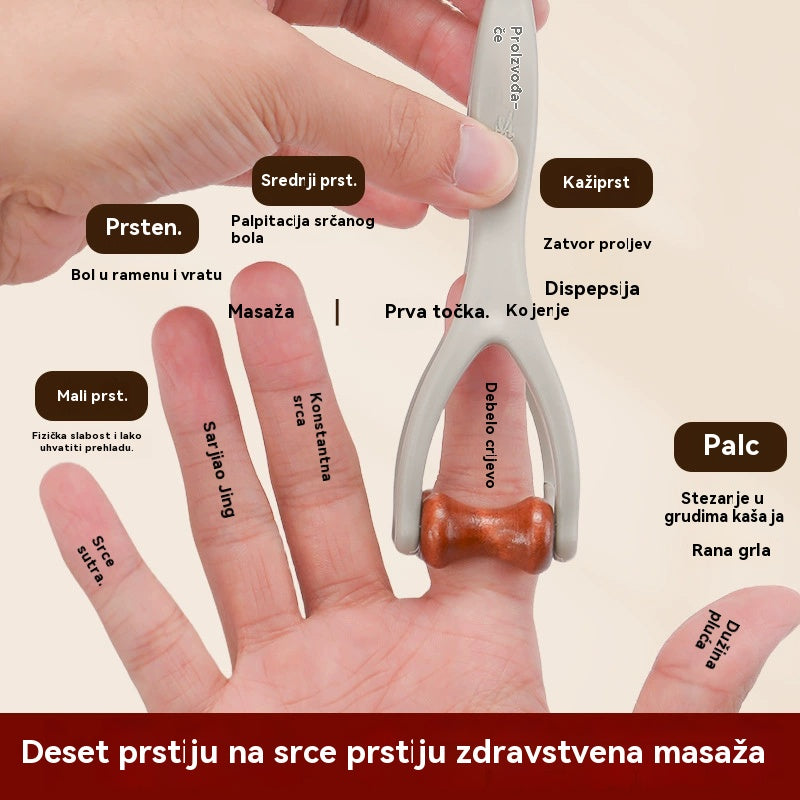 🎁💸【Kupite 2, dobijete 2 besplatno】🌿 Masažni uređaj za prste od masivnog drva: Valjci od prirodnog drva pomažu otključati zglobne meridijane i ublažiti umor ruku. 【4 komada】🌿