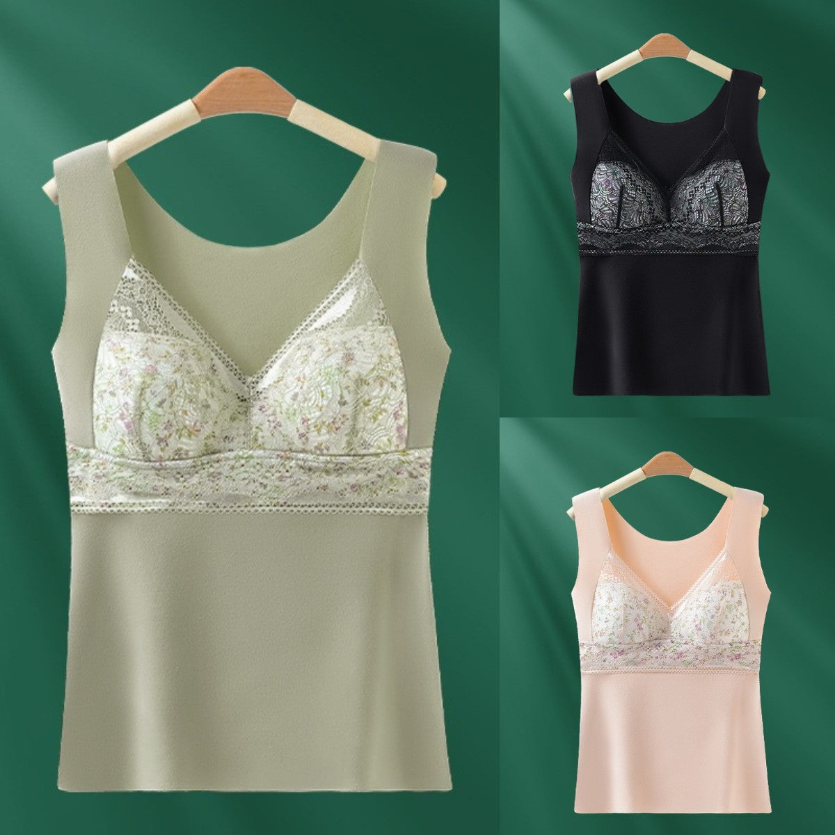 🔥【Пакет от 3 части】❤️【40-100 кг】Есенно/зимно дантелено бельо от гъши пух, топло и поддържащо бюста