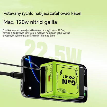 🥇⚡【50% zľava】Nástenná nabíjačka 2 v 1 z nitridu gália s navíjateľným káblom – vhodné pre všetky zariadenia, viac pohodlia pri nabíjaní