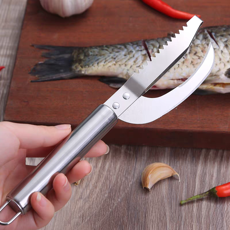 🍲🐟【Kúpte 1 a získajte 1 zadarmo】Viacúčelový nôž z nehrdzavejúcej ocele na efektívne zoškrabovanie rybích šupín