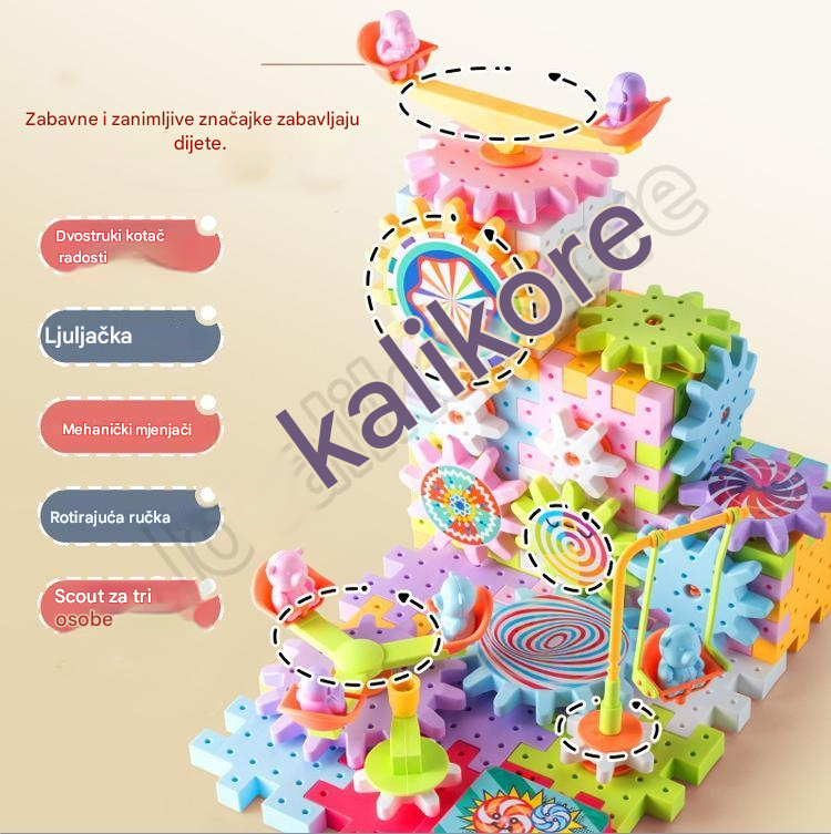 🔥【Vruća prodaja 50% popusta】🔥Električne građevinske kocke ★Rotirajuća igračka ✨Slagalica s velikim česticama 🌈Dječji raj koji se stalno mijenja