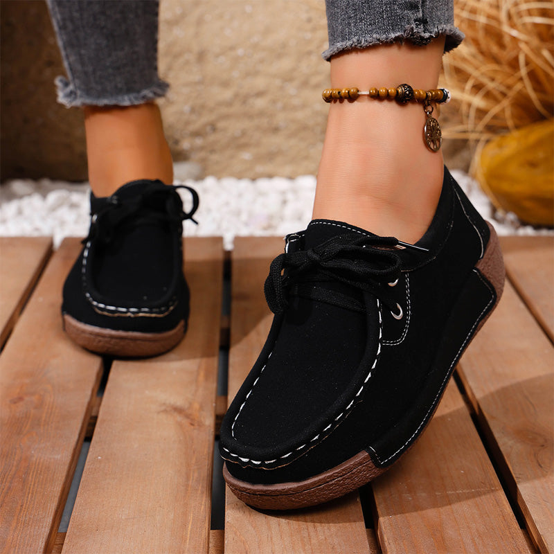 🔥🌟【50% de descuento】Zapatos de mujer con suela gruesa y punta redonda – Calzado moderno y cómodo con soporte para los pies, que absorbe los impactos y ayuda a mantener una postura correcta.