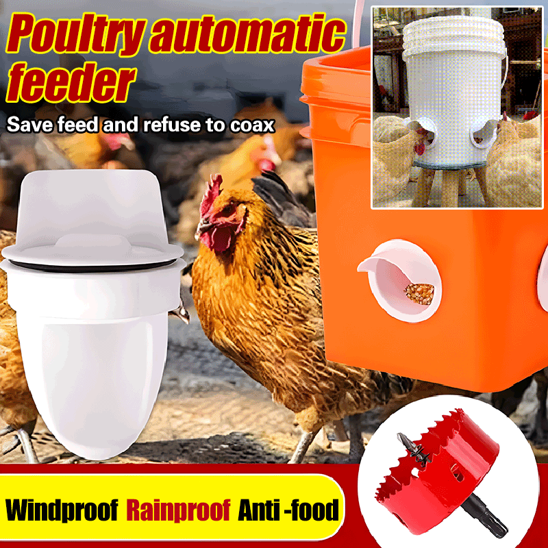 🐓【Bušilica + 5 dodavača】💥 Automatska hranilica za piliće, patke i guske – Učinkovito automatsko hranjenje, štedi vrijeme i trud, sprječava rasipanje hrane, jednostavna za korištenje i održavanje!
