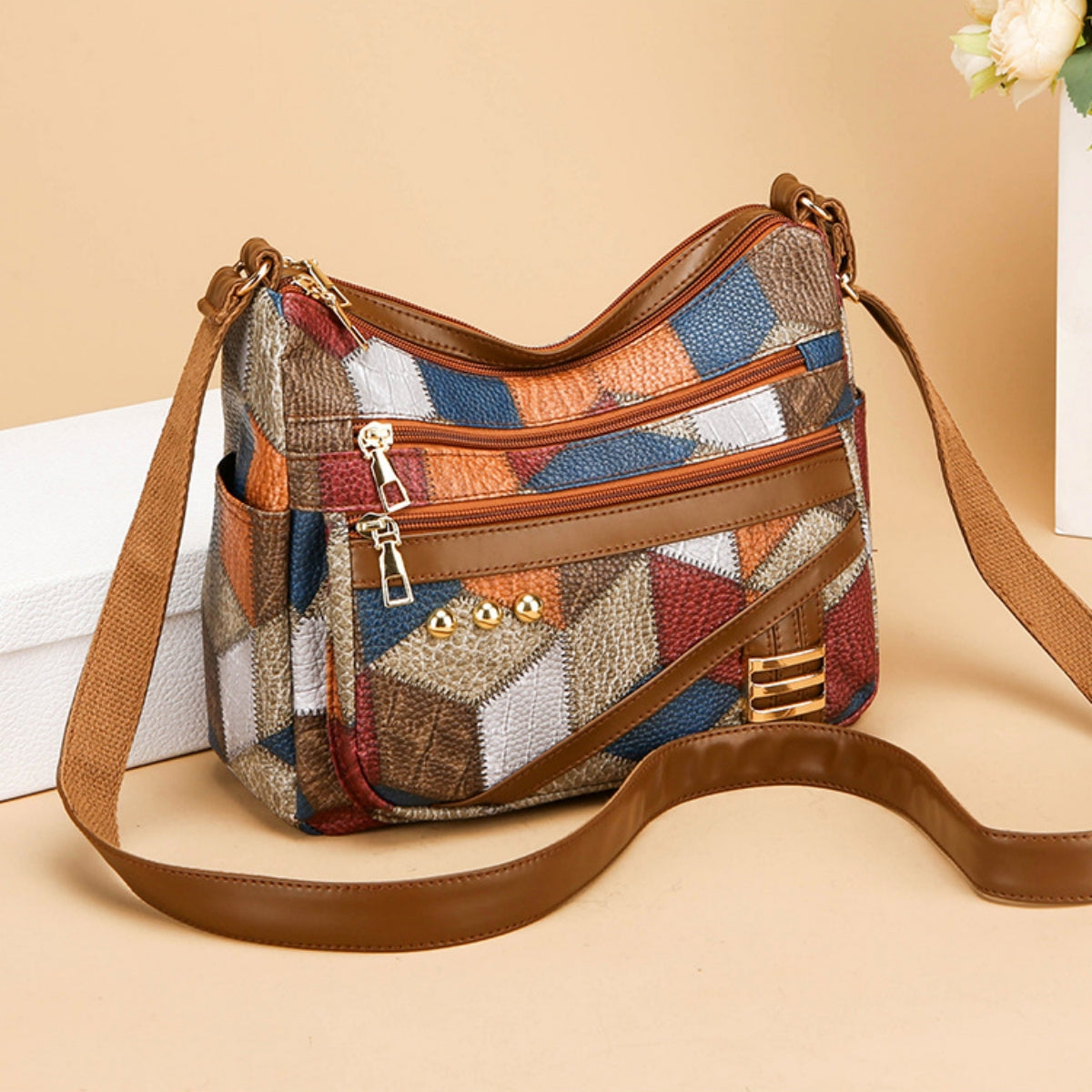 👜Bolso de hombro a juego de color de cuero suave de PU de nueva moda