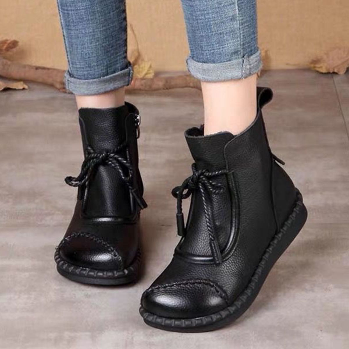 👢✨【35-40】Botas retro de cuero suave para mujer – ¡Comodidad y elegancia para el uso diario!