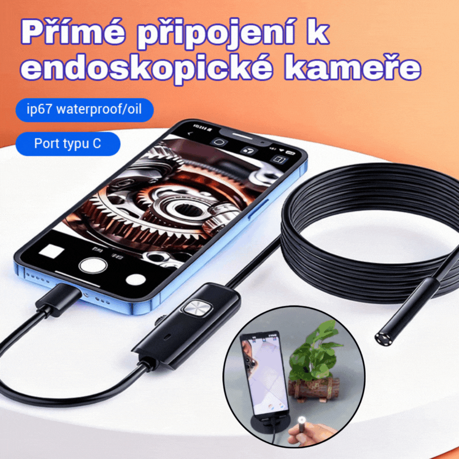 📱Nový 7mm priemyselný endoskop s priamym pripojením kamery typu C pre telefóny s Androidom (vodotesný endoskop)