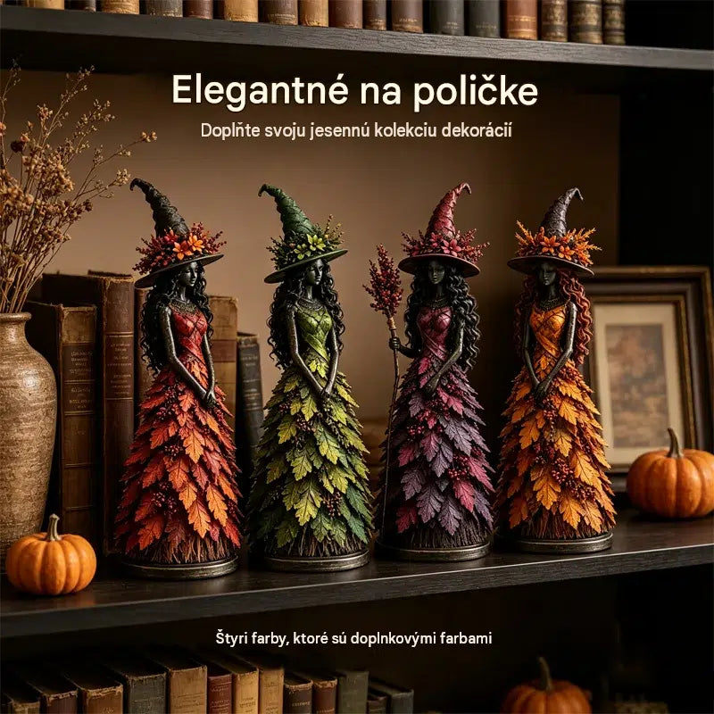 🧙‍♀️Figúrka začarovanej jesennej čarodejnice - elegantná čarodejnica ako originálna dekorácia na stôl, poličku alebo krb
