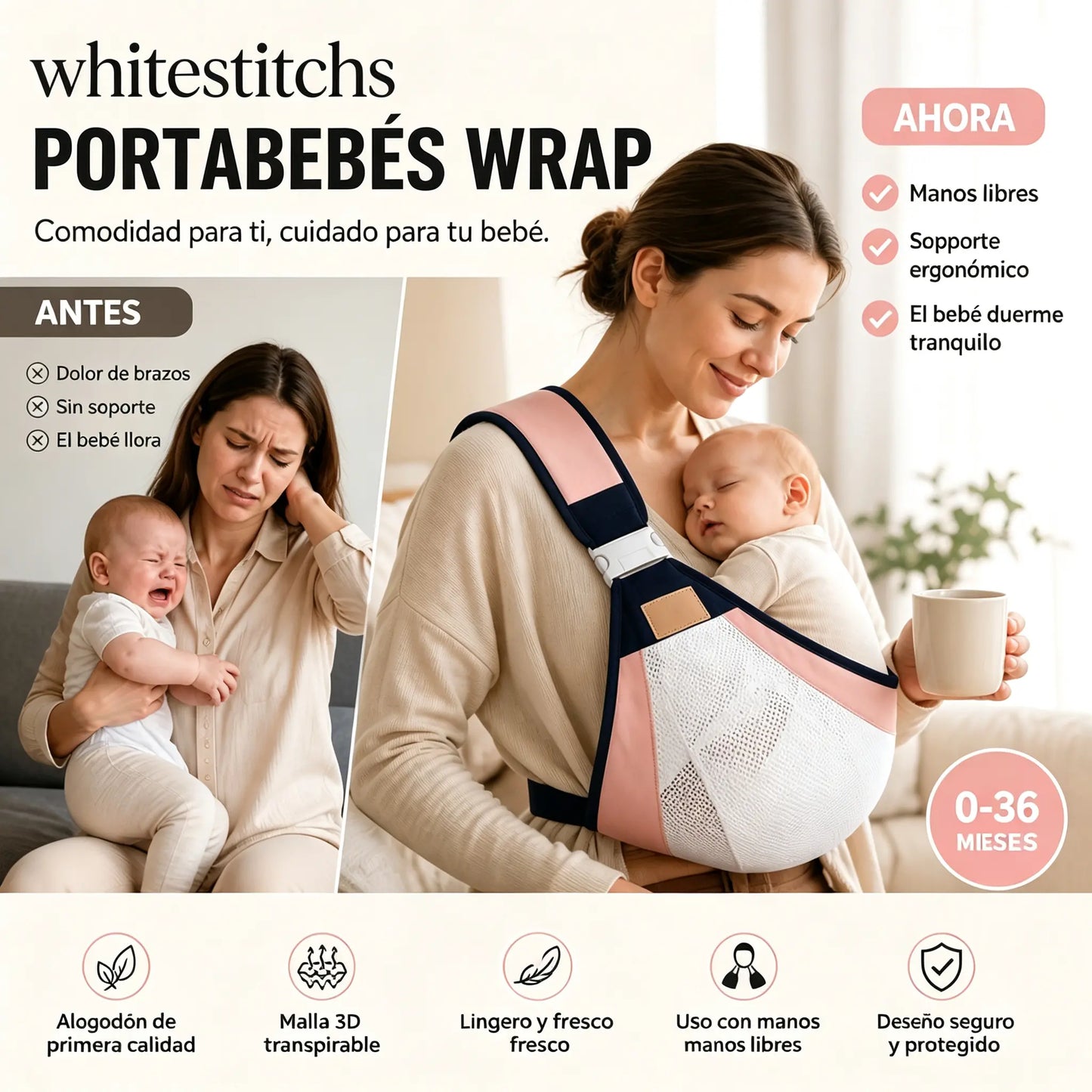 👶 Ľahký ergonomický nosič pre bábätká | Ideálny na prechádzky a cestovanie ✈️