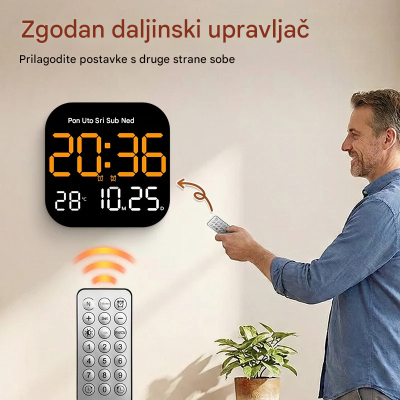 🛏️ Digitalni sat za dom i ured – nježno buđenje, oprostite se od bučnih alarma! Podesiva svjetlina, tih rad noću. Prikazuje i temperaturu. 🌙