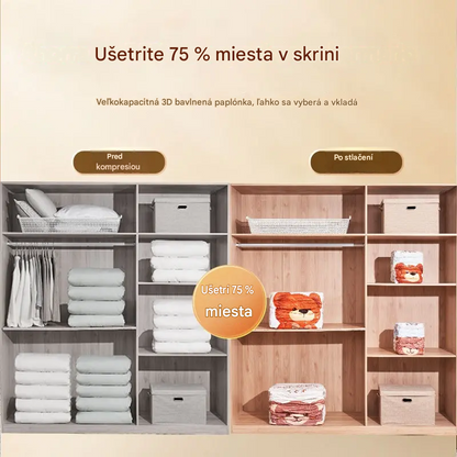 🧳【5-dielna sada】Stlačiteľné vákuové vrecká na úsporu miesta v kufri aj doma