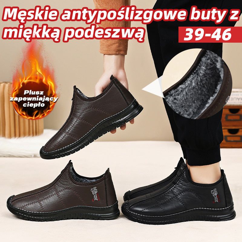 Męskie zimowe trampki polarowe, ciepłe i wygodne