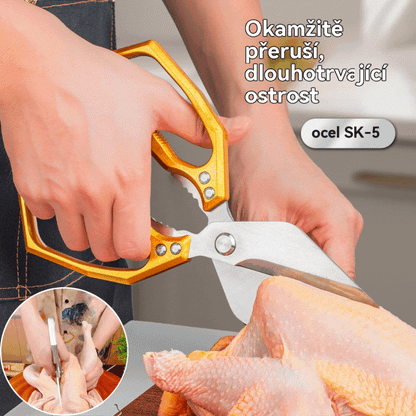🔥Časovo obmedzená ponuka🔥Multifunkčné, odolné a ostré kuchynské nožnice - ergonomická protišmyková rukoväť pre bezpečné a pohodlné držanie. ✂️👨‍🍳