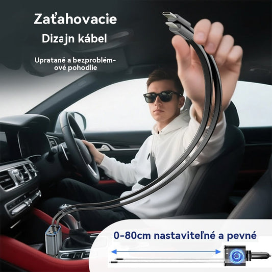 ⚡【50% zľava】✨ Ultrarýchla nabíjačka do auta: dva zasúvateľné porty USB-C s ambientným osvetlením Starlight a inteligentnou bezpečnostnou ochranou 🚗💫
